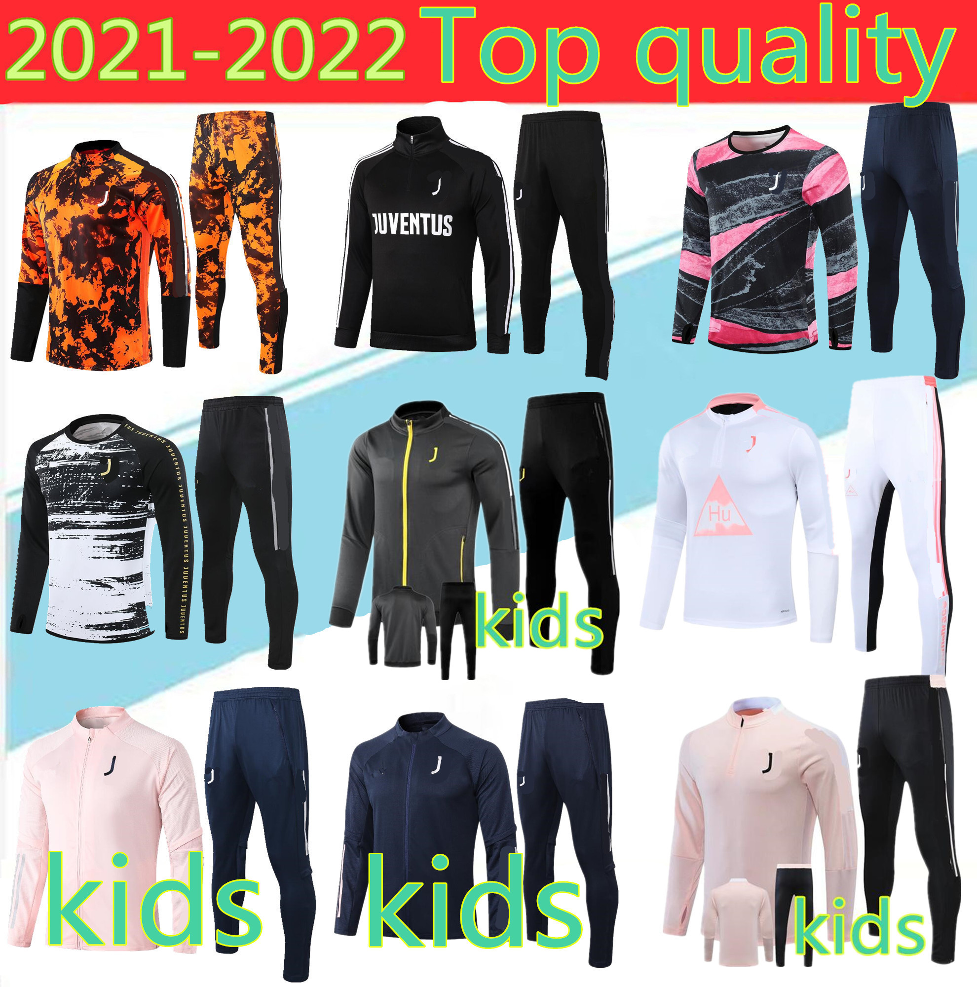 

Football Survêtement Jacket 2021DYBALA Vestes Kit Juve Survêtement Complet De Veste De Football à Glissière Enfants, Black