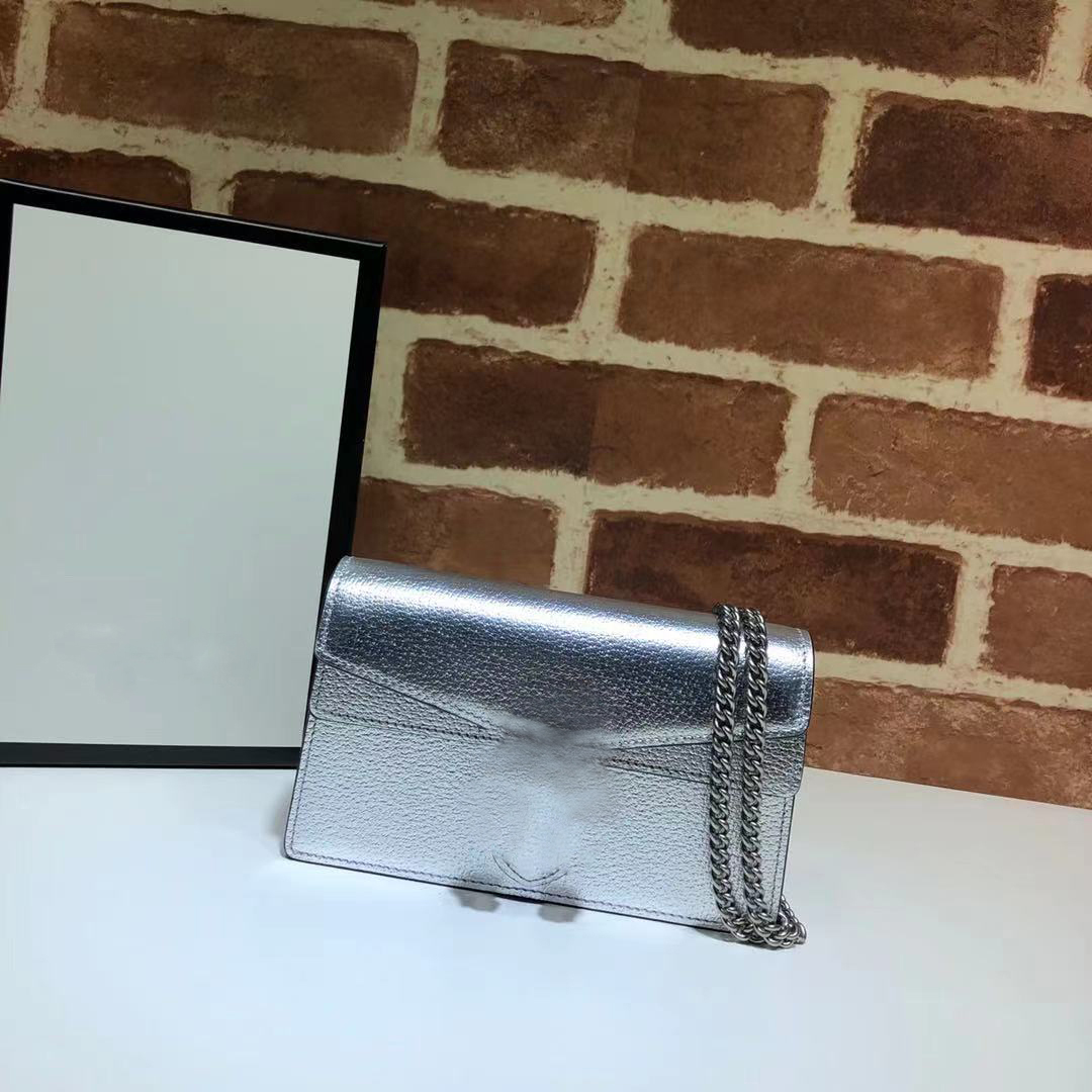 

Top quality 16.5cm Mini /Luxurys Designers Women MINI Baguette Silver Flap Glossy Leather Clutch Bag Women Handbags With Shoulder Strap Small Size, Gift bags
