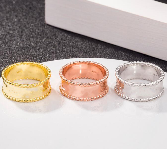 

Perlee logo ring Fourleaf clover kaleidoscope threecolor ring 18K rose gold full diamond designer official website the same styl