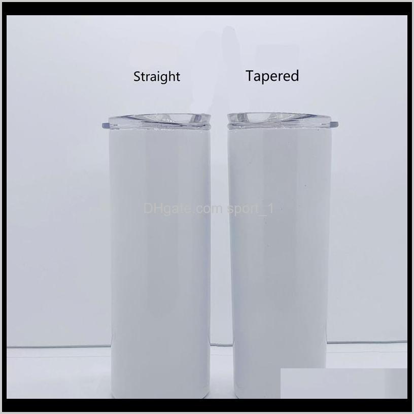 

Sublimation Tumblers Blank White Tapered Straight Skinny Cup With Lid St 20Oz Stainless Steel Vacuum Mug Sea Cqupy Ofwmc