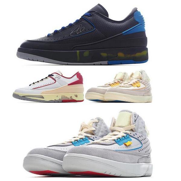 

Jumpman 2 2s Union Men Basketball Shoes Grey Fog Rattan UNC To Chicago Airness White Varsity Red A Ma Maniere High Low 2022 Luxurys Trainers Sneakers, Black