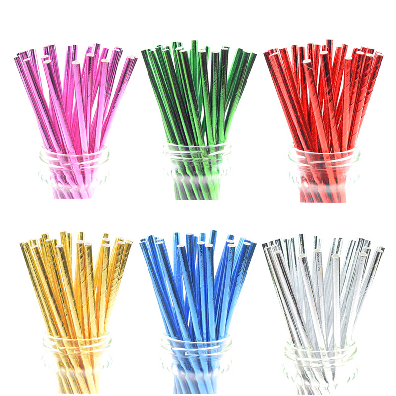 

Shiny Purple Paper Straws Metallic Gold Disposable Drinking Straw Chevron for kids Birthday Wedding Decor party DIY