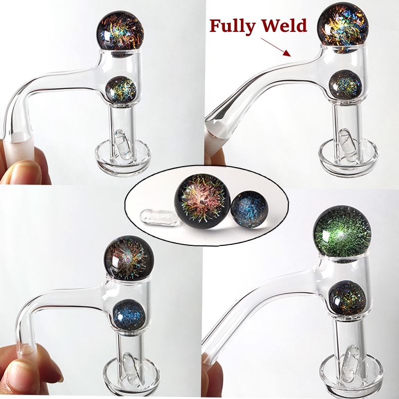 

High Quality US Grade Fully Weld Quartz Banger Smoking Flat Terp Slurper Beveled Edge Seamless Bangers With Vacuum Pearls Pill Ball Glass Bo