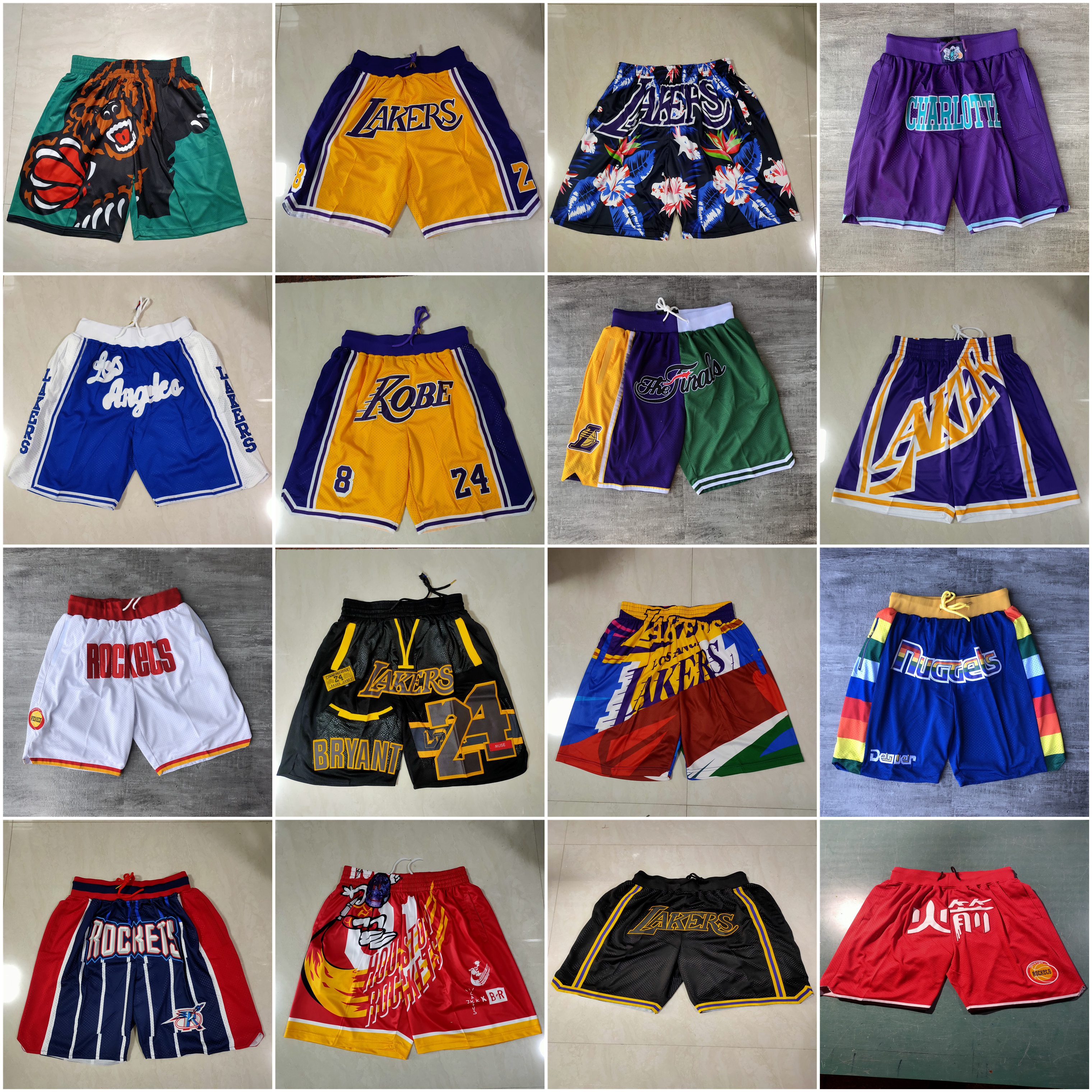 

2021 Team Basketball Short Don Bear Chinese Version Sport Shorts Hip Pop Pant With Pocket Zipper Sweatpants Purple White Black Blue Red Mens