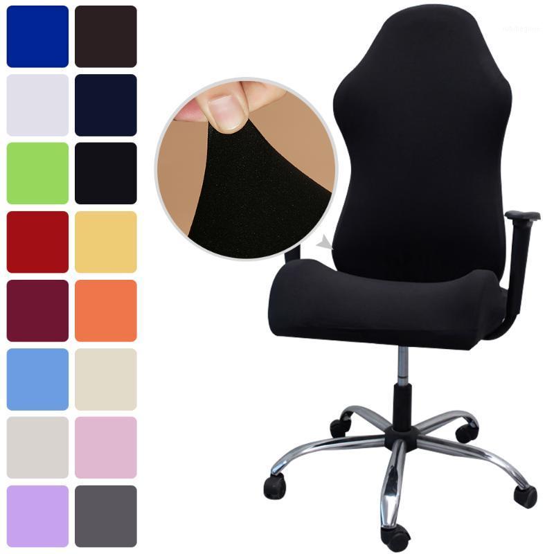

Solid Colors Gaming Chair Cover Spandex Office Elastic Armchair Seat Covers For Computer Chairs Slipcovers