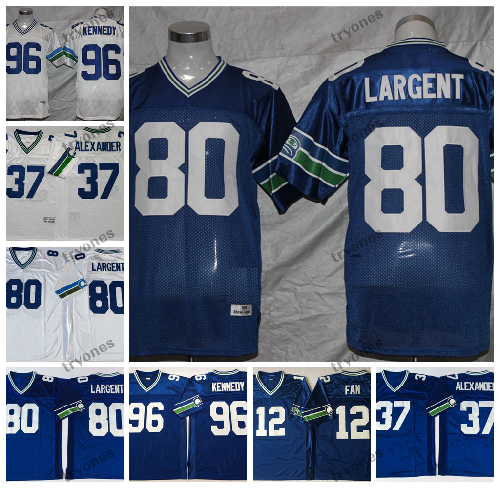 

Vintage 37 Shaun Alexander Jersey 80 Steve Largent 12 12th Fan 96 Cortez Kennedy Football Jerseys Stitched Shirts Embroidery Mens Blue White, White80