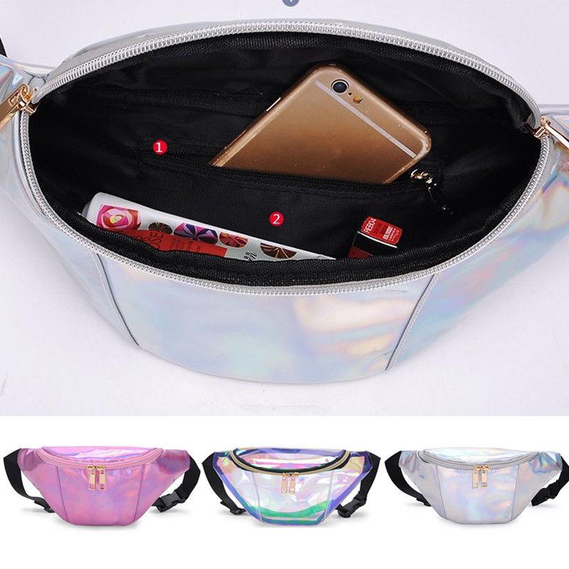 

Fashion Men Laser Waist Bag PU Leather Belt Waterproof Women Fanny Pack Leg Bags