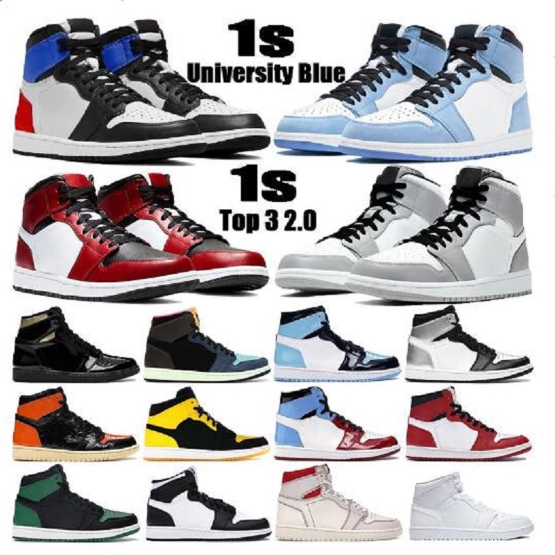 

Jumpman OG 1s Basketball Shoes Obsidian Lakers UNC Mid Royal Toe Black Metallic Cool Grey Gold Pine Green Fearless Twist Men Women, #19