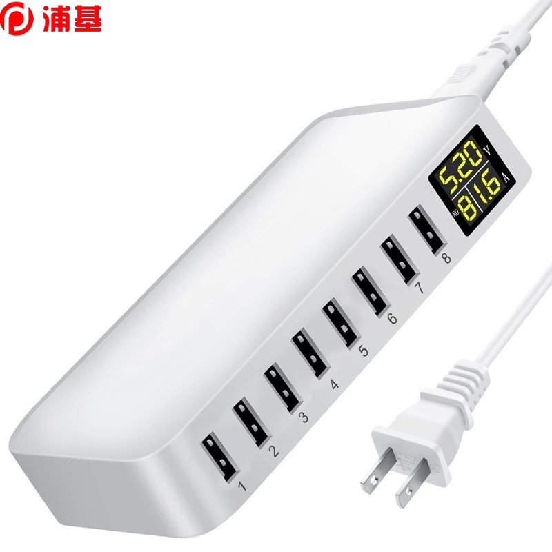 

Multi 8 Port USB Fast Charger Desk Phone Carregador LCD Display Charger Dock For Smartphone Iphone charger Samsung Xiaomi