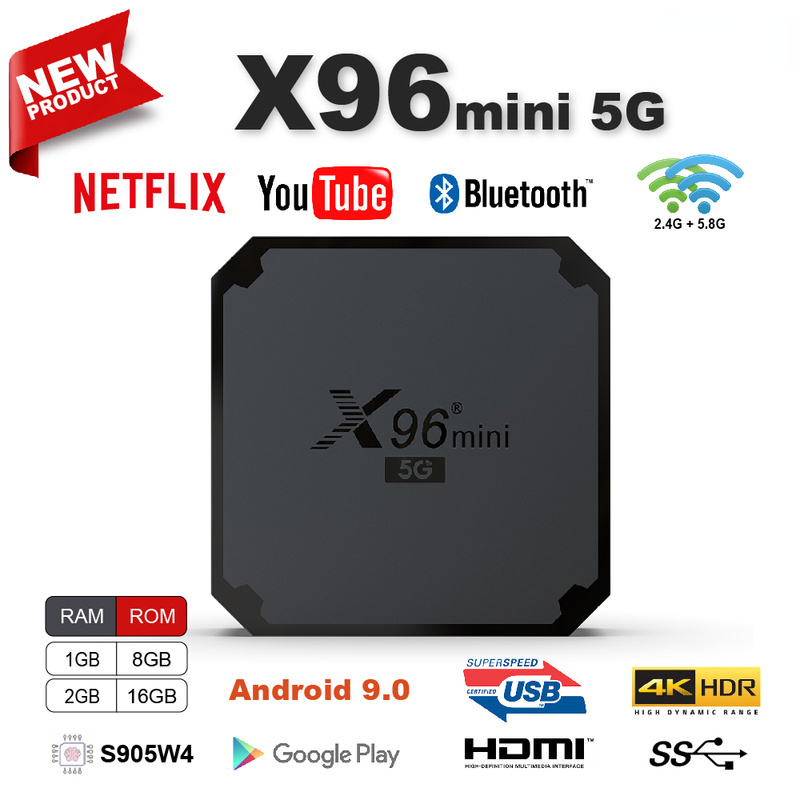 

X96mini 5G Android 9.0 TV Box Amlogic S905W4 2.4G/5G Wifi 1G 8G 2GB 16GB 1080P Smart Stream Media Player 4K YouTube Set Top Box