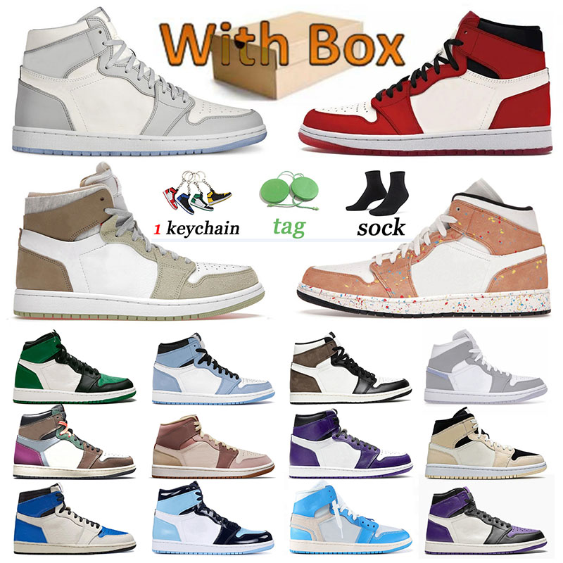 

aaa+ Quality Sports Jumpman 1s Basketball Shoes Off Twist Olive Aura University Blue Trainers Chicago High OG Dark Mocha White UNC Mens Outd