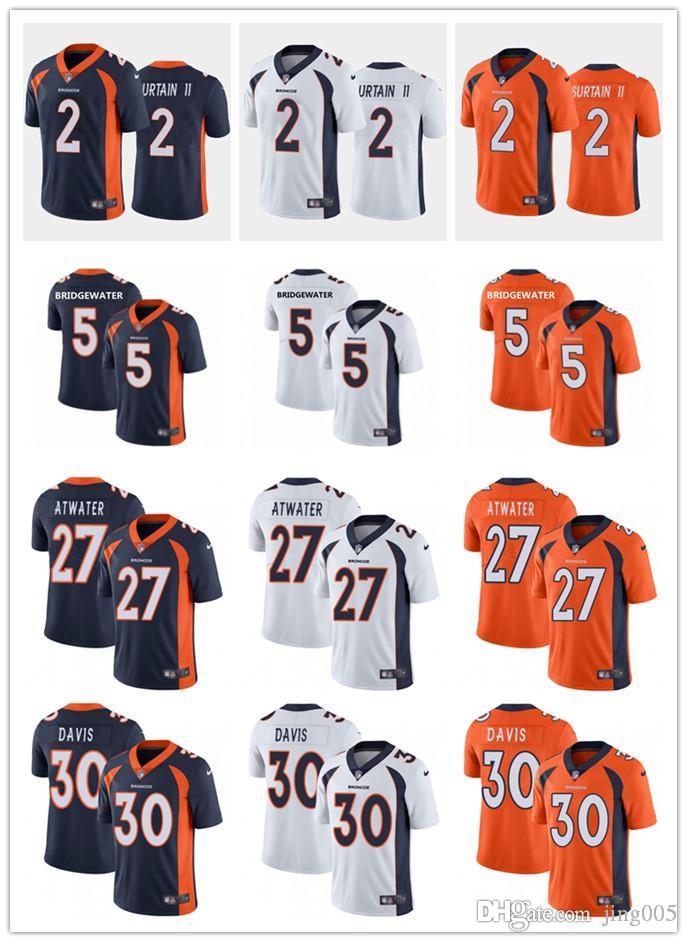 

Men Women Youth 27 Steve Atwater 5 Teddy Bridgewater 30 Terrell Davis 2 Patrick Surtain II White orange navy custom Football Jersey, Black;red