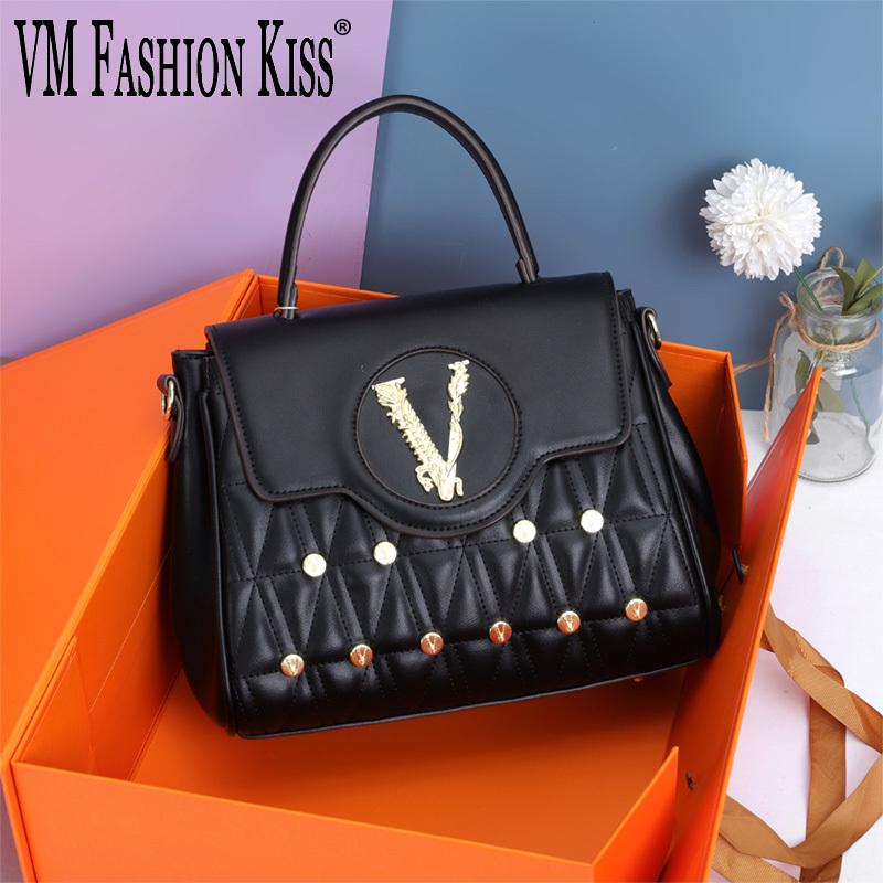 

Evening Bags 2021 Classic Retro Designer Thread Women Shoulder Luxury Hasp Handbag European Style Quality Pu Leather Messenger Bag