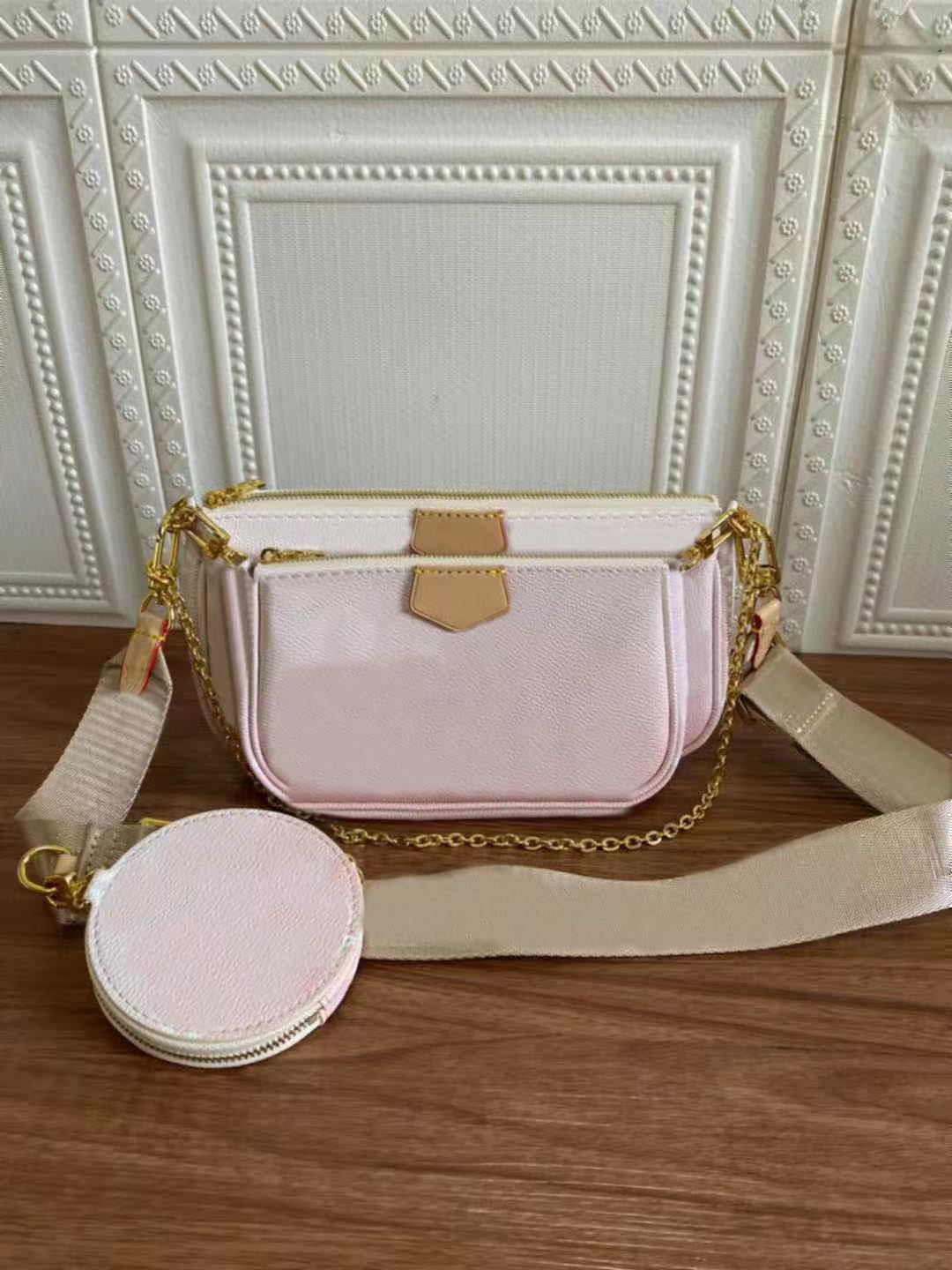 

Classic Fashion Shoulder Bag Wallet Four Seasons Top Ladies Tote Bags Gradient Color Messenger Mini Two-piece Casual High Quality Handbag Coin Purse #57633, Pink#57633