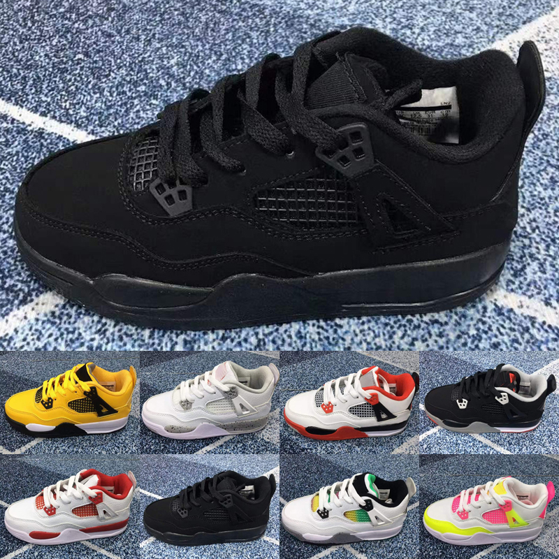 

University Blue 4 4s kids Basketball Shoes white oreo Paris metallic purple black cat shimmer Taupe Haze bred Women Sneakers trainers Size 28-35, As photo 1