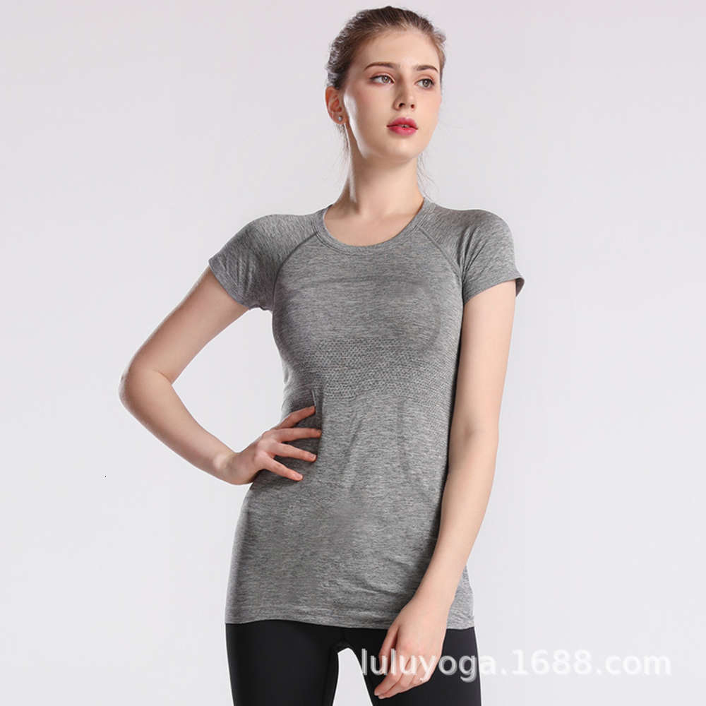 

Lulu new 2.0 women's short sleeve T-shirt running swiftly tech top sports breathable Fitness Yoga suit, White