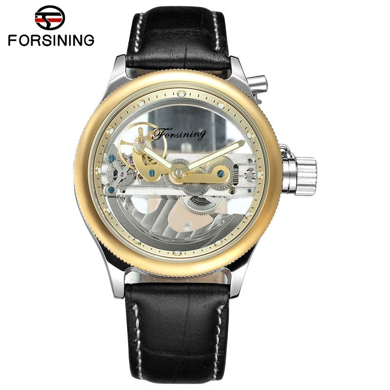 

Wristwatches FORSINING 2021 Men Watch Luxury Top Brand Skeleton Design Fashion Casual Automatic Self-wind Mechanical, Slivery;brown