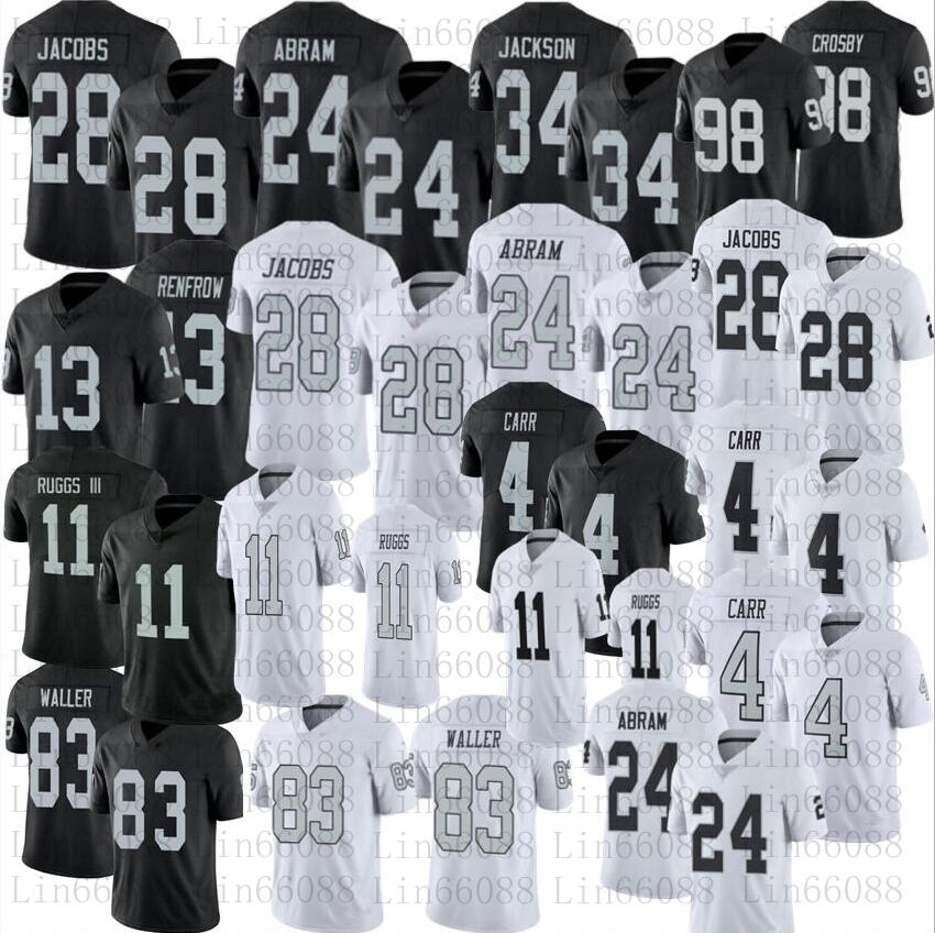 

Men Women youth football 28 Josh Jacobs 11 Henry Ruggs III 83 Darren Waller 13 Hunter Renfrow 34 Bo Jackson 24 Johnathan Abram 4 Derek Carr Jerseys, As
