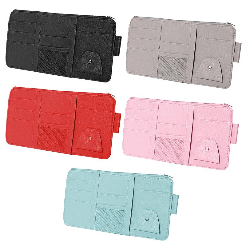 

Car Organizer Sun Visor Zipper Type Card Holder Storage Folder Gifts