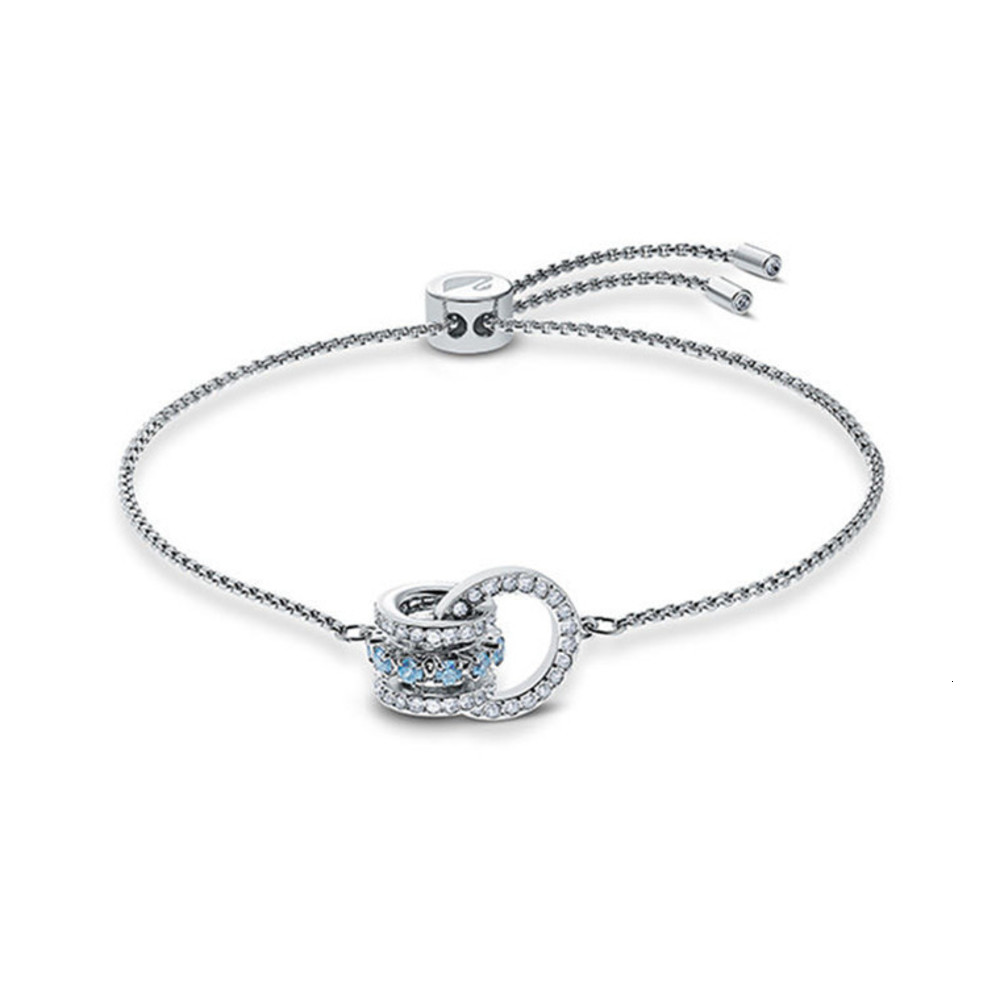

Shi Jia Austrian crystal double ring transfer bead bracelet