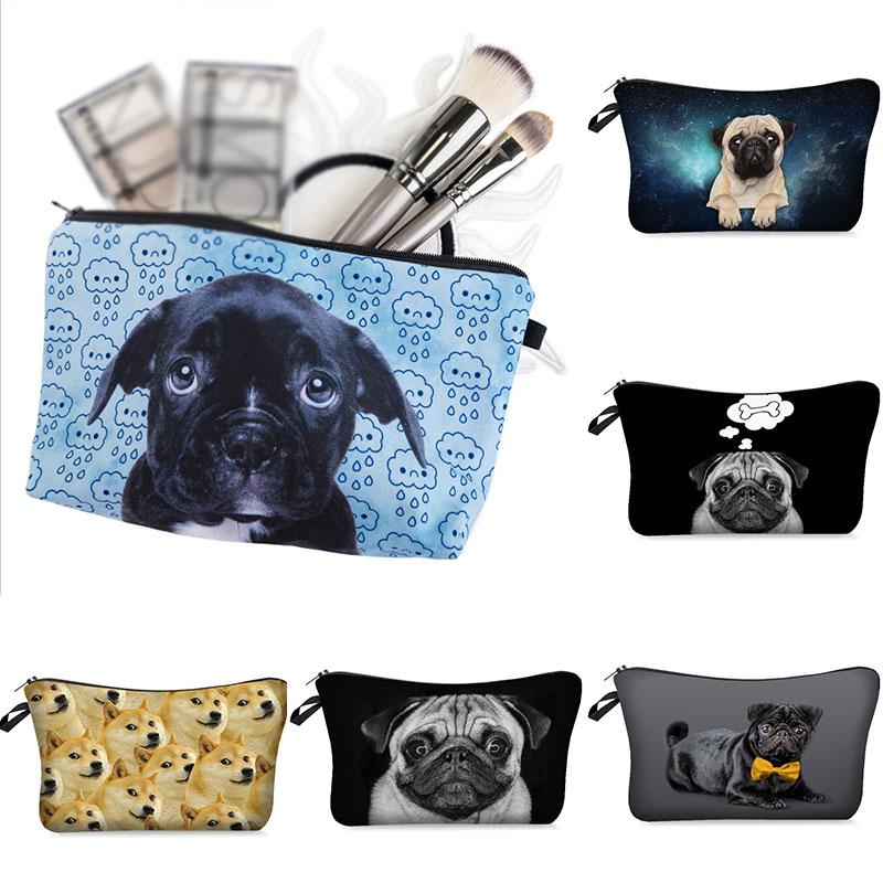 

Printed Cute Dog Pattern Series Cosmetic Storage Travel Bag Gift Organizer Pouch With Zipper Polyester Supply Bags & Cases