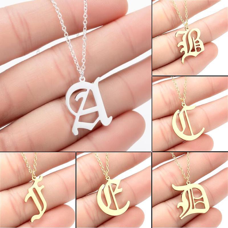 

Chains Ladies Stainless Steel Gold Necklace Special Design Initial Personality Exquisite Holiday Gift A / B C D E F316