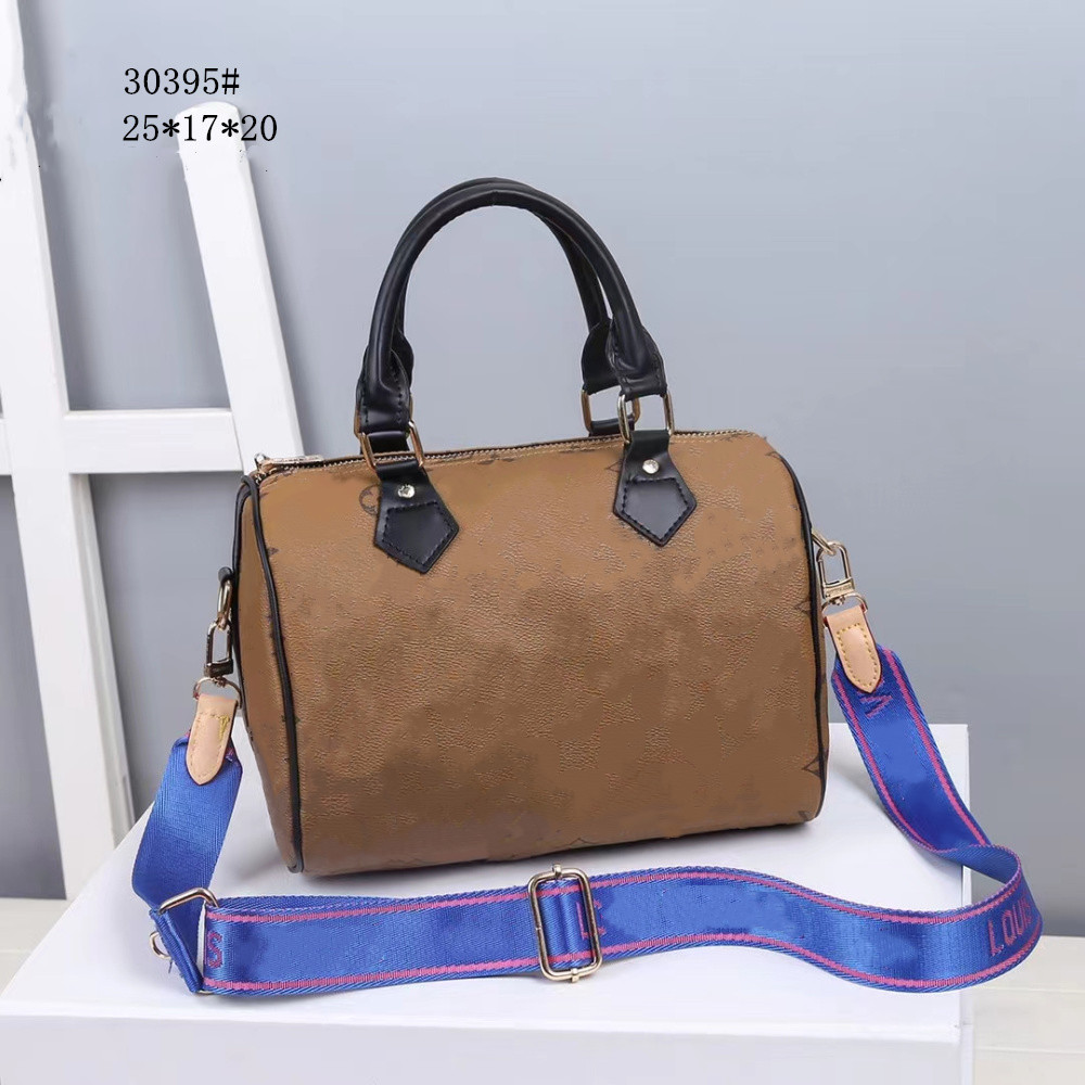 

2021 High Quality Women Speedy Crossbody Bag Classic flower accessorized Handbag Tote Shoulder bags Purse 25cm