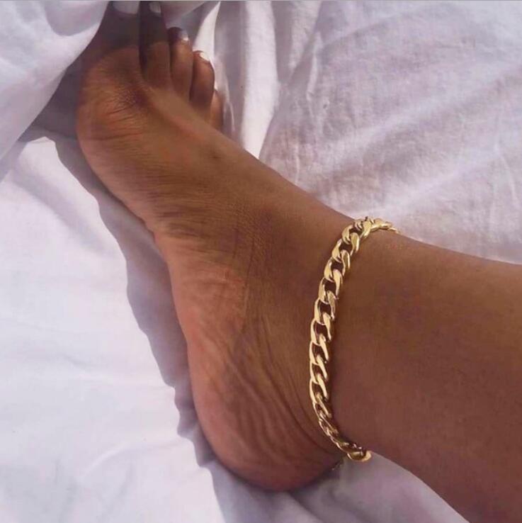 European and American simple titanium steel anklet retro personality wild punk style sexy lady jewelry gift-image-680270834