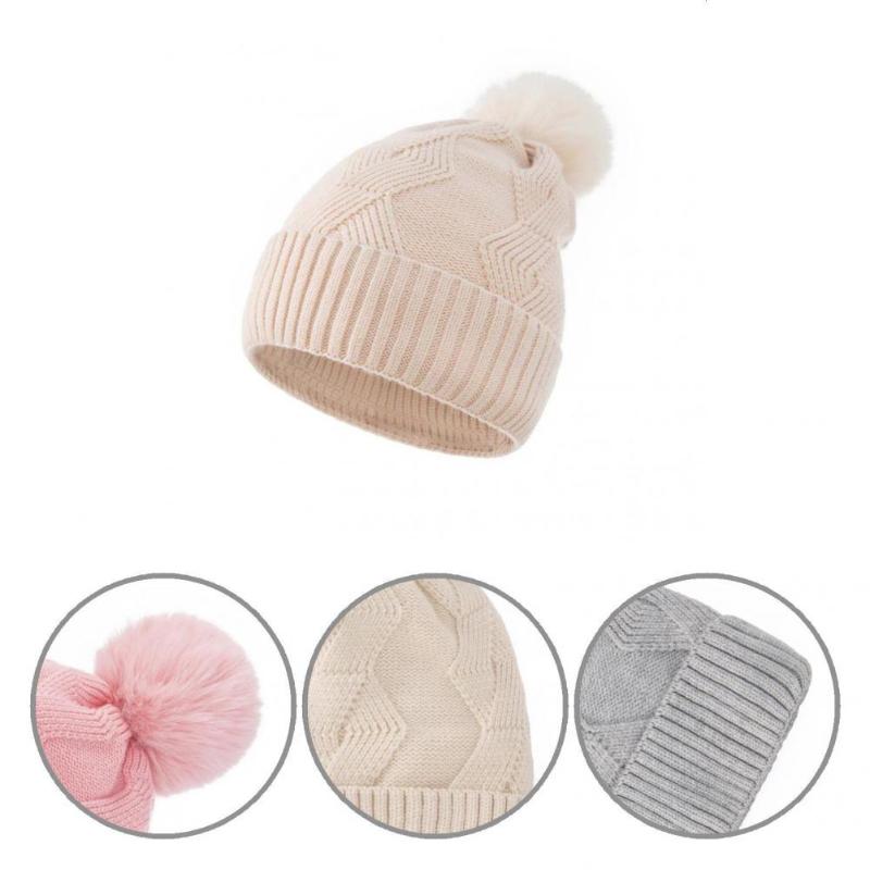 

Berets Plush Ball Great Wear-resistant Winter Beanie Breathable Hat Fuzzy For Outdoor, Grey