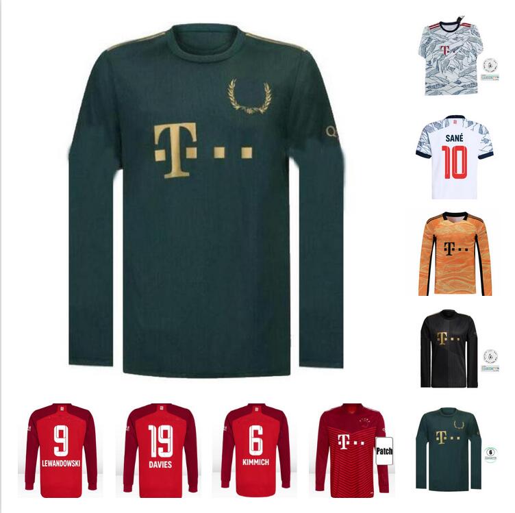 

Long sleeve 2021 2022 Bayern Soccer Jerseys Upamecano PAVARD Zirkzee Goretzka NEUER MULLER LEWANDOWSKI SANE Kimmich 21 22 football shirt ful, Black;yellow