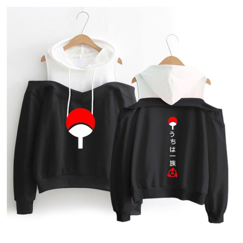 

Women's Hoodies & Sweatshirts Akatsuki Uchiha Family Hooded Anime Sweatshirt Harajuku Clothes Second Yuan Jacket Off-shoulder Lovers Long Sl, Black