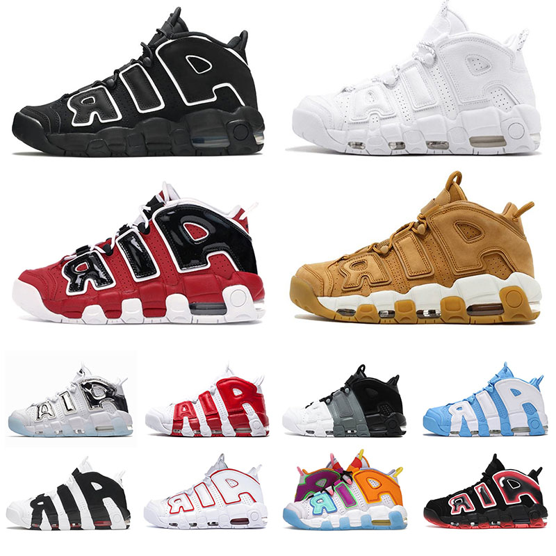 

Fashion More Uptempo Scottie Pippen Basketball Shoes Women Mens Black White Varsity Red Hoop Pack Sneakers Bulls Light Citron Psychic Blue S