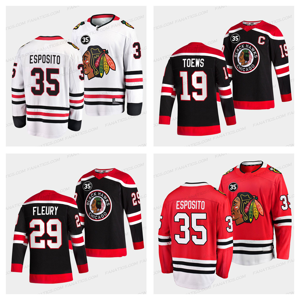 

Womens 29 Marc-Andre Fleury Chicago Blackhawks Jersey 35 Patch Honor Tony Esposito Patrick Kane Stitched Johnson Kirby Dach Jonathan Toews D, Black;red