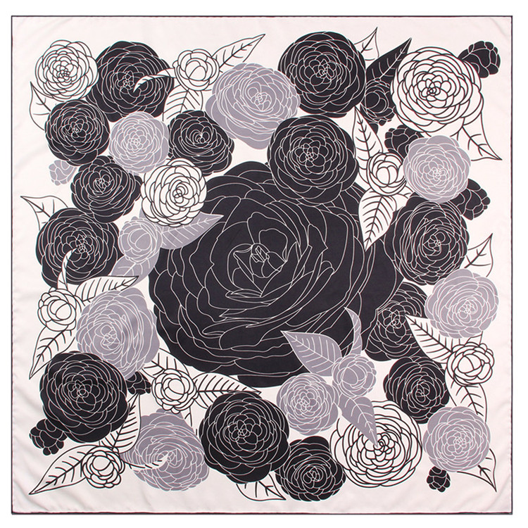 

Manual Hand Rolled Twill Silk Scarf Women Plain Rose Square Scarves Echarpes Foulards Femme Wrap Bandana Hijab 90CM*90cm