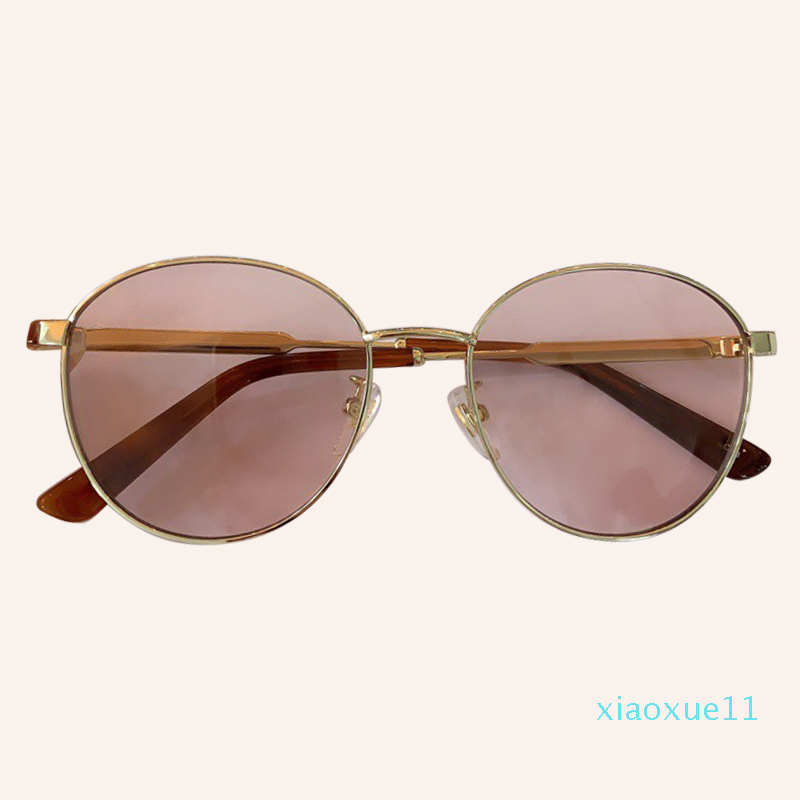 

luxury- Brand Round Sunglasses Women Classic Designer Metal Frame Mirror Sunglasses for Women UV400 Oculos