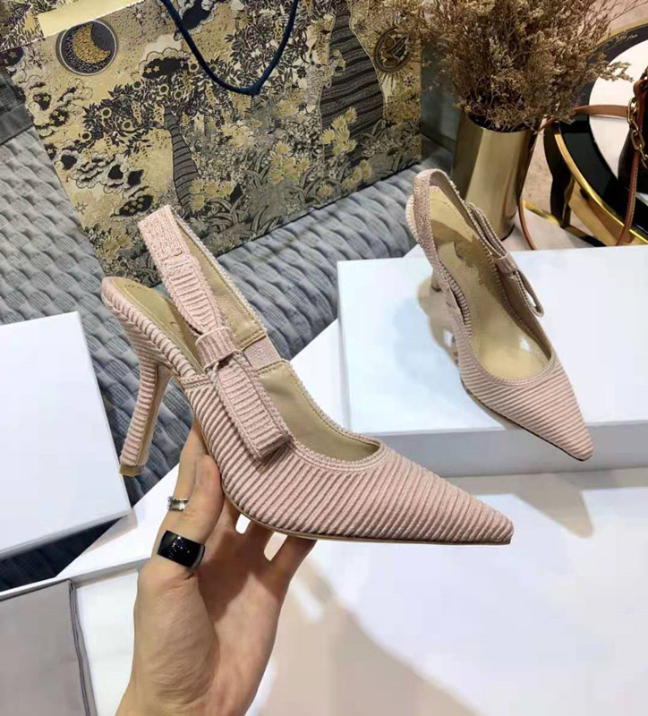 

Luxury Designer women dress shoes summer Baotou sandals bowknot thin high heel lace net sexy hollow point electric embroidered womens shoe, Claret