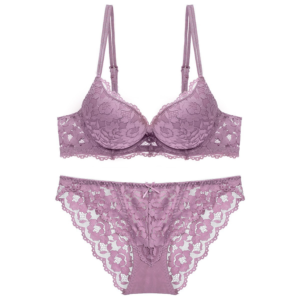 Bra Set Sexy Lace Underwear Top Thin Bottom Thick Small Gathered Suit-image-680108634