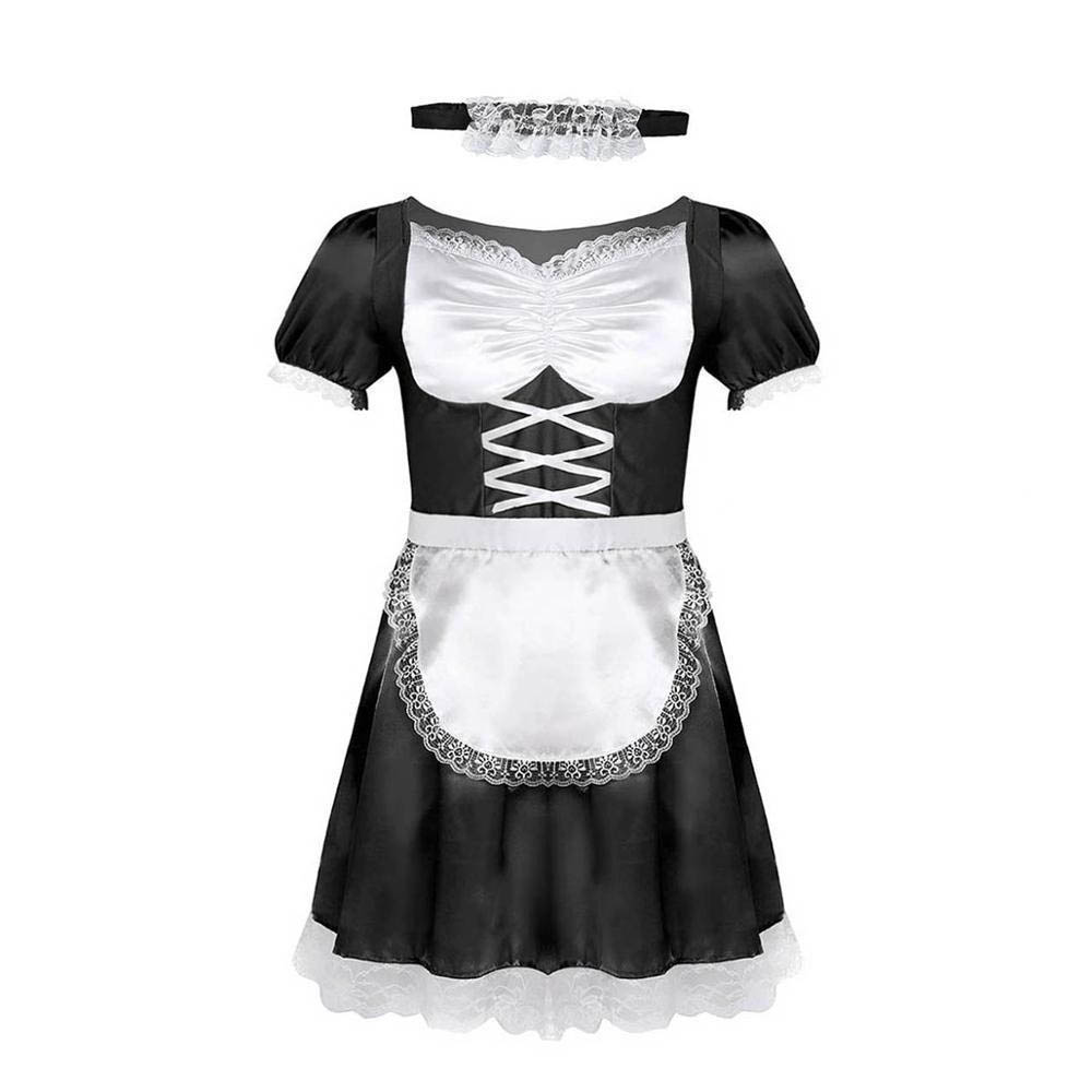 

Cute Style Other Panties Mens Sexy Underwear Sissy French Maid Uniform Fancy Dress Sexys Funny Costumes Clubwear Parties Satin Dress1 with C, Red;black