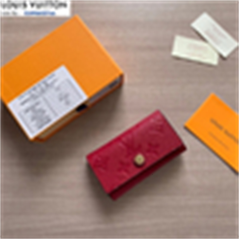 

card brand designer luxury m62630 embossed key key pack wine red women real leather long holders wallets chain wallet pouches phone cases pu, Red;black