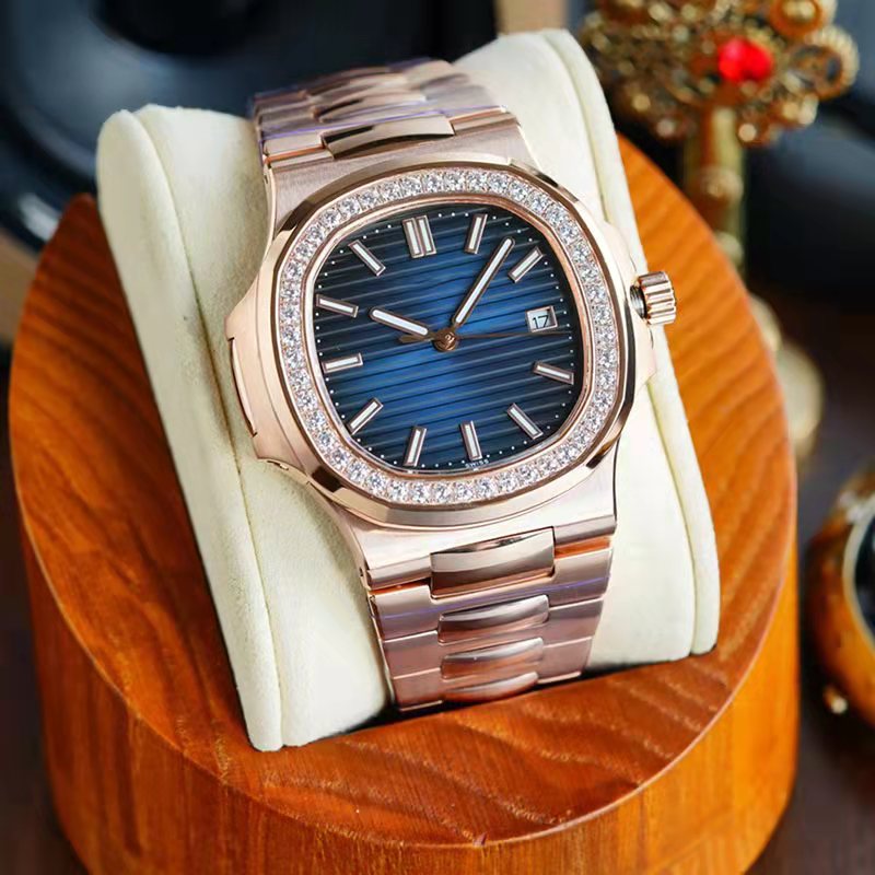 

Classic Mens Watches Automatic Mechanical Watch Diamond Bezel Fashion WristWatch Sapphire Mirror Stainless Steel Strap Waterproof WristWatches Gift For Men 40mm, Color 9