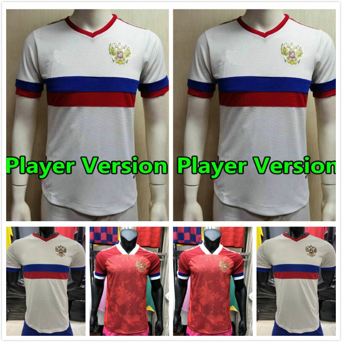 

Player Version Russia Soccer Jerseys 22 DZYUBA 17 GOLOVIN 10 AKHMETOV Custom 2021 Russian Home away Red Football Shirts, Black