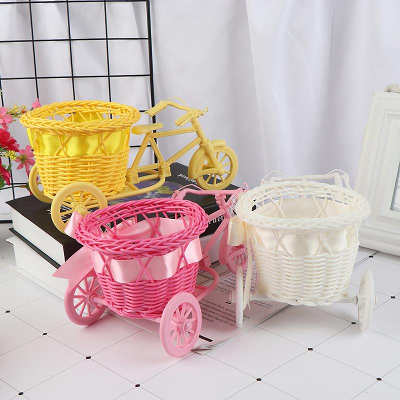 

Flower Basket Pot Rattan Bicycle Storage Float Vase Plant Stand Holder Tricycle Bike Design Organizer Baskets