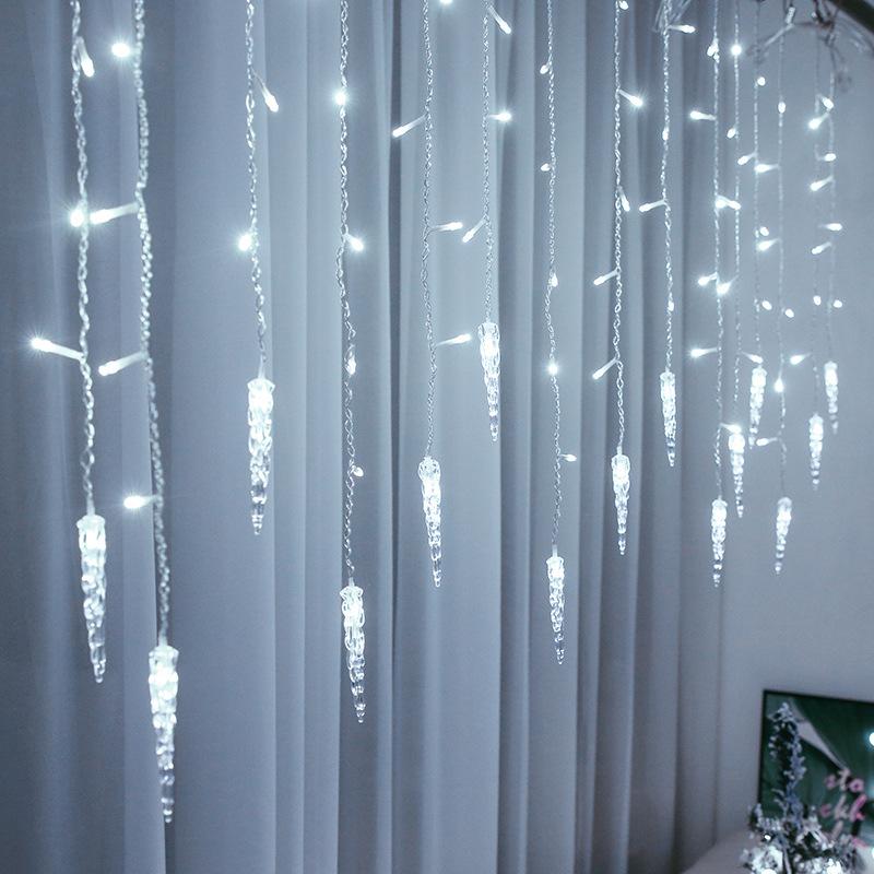 

Strings Curtain Garland On The Window Christmas Lights Icicle Festoon Led Garlands For Year Decoration