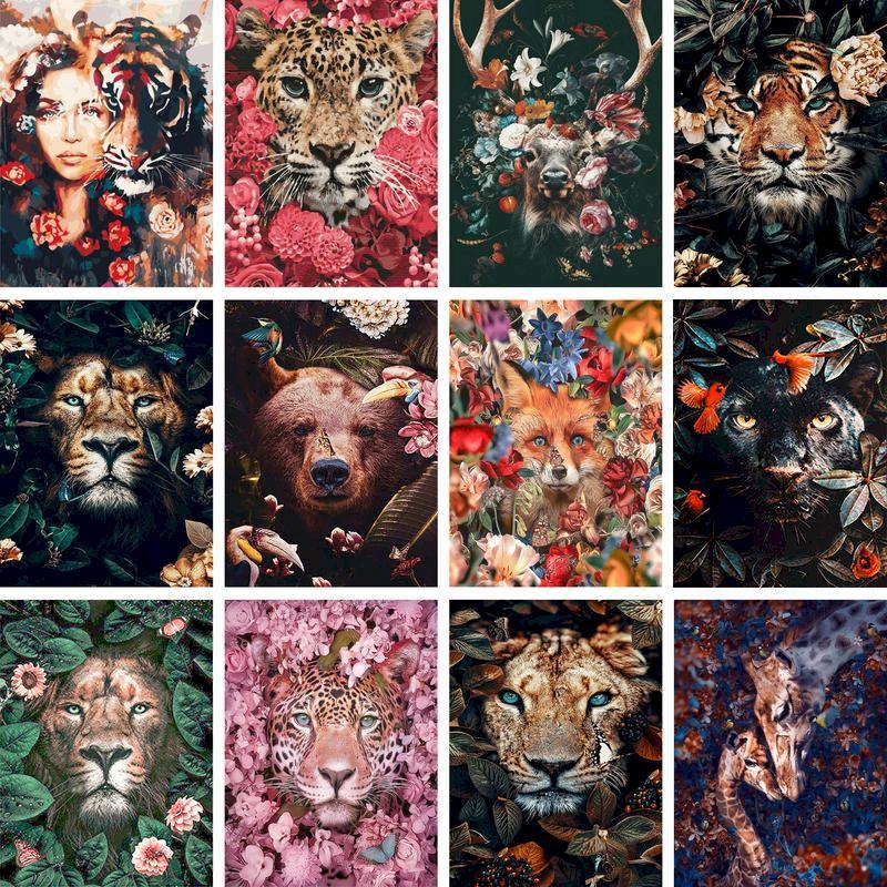

Paintings PoCustom Paint By Numbers For Adults Animals Picrute Coloring Acrylic Drawing On Canvas Home Decor