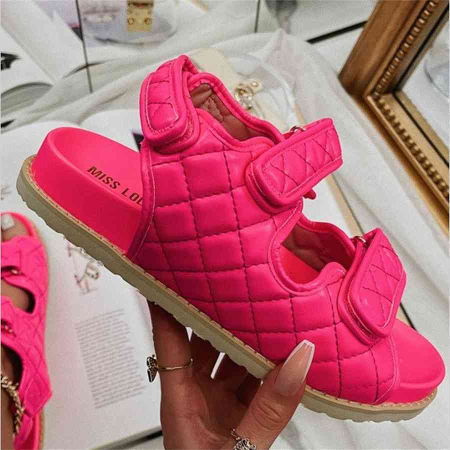 

Women Sandals 2020 Brand Fashion Leather Female Ladies Flat Platform Sandals Women Summer Shoes Women's Luxury Designers Sandals, Black