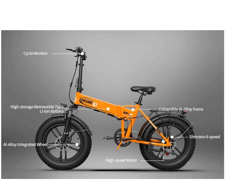 

ENGWE EP-2 500W Scooter Folding Fat Tire Electric Bike with 48V 10Ah Lithium-ion Battery - Black