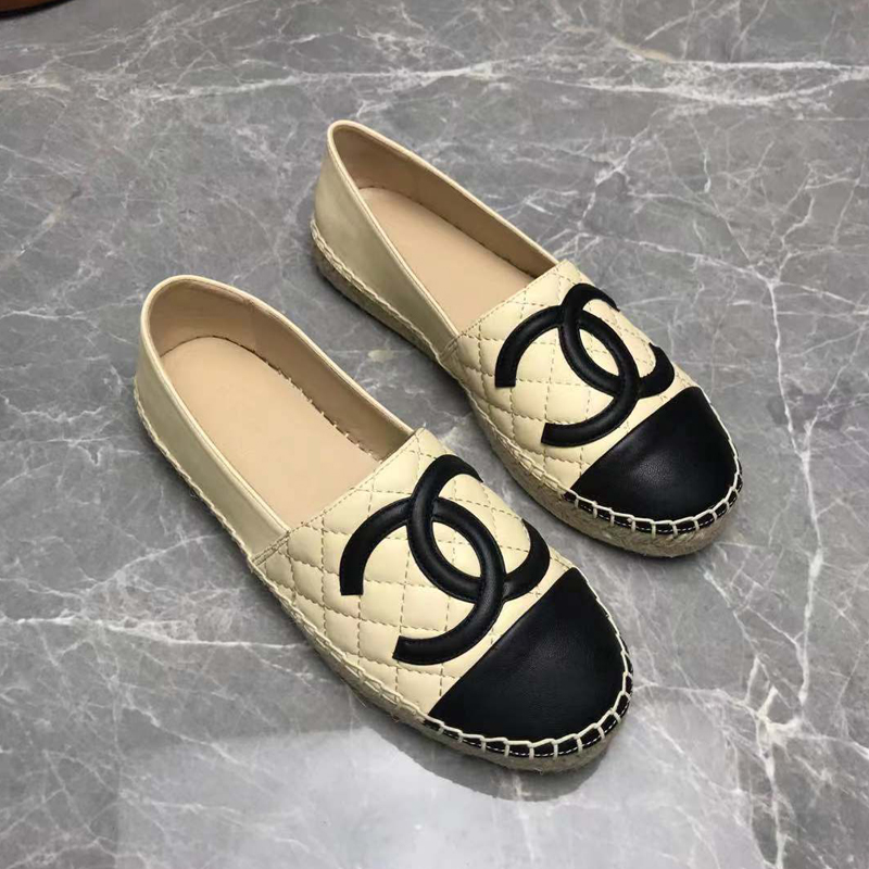 Cha-nel dupe gannières décontractées pour femmes chaussures espadrilles designers d'été dames plage plate à moitié mode femelles pêcheur toile ch