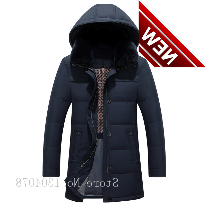 Tace & Shark Brand Down Jacket for Middle-aged Man Thick Windproof Animal Fur Collar Detachable Coat Mens Winter