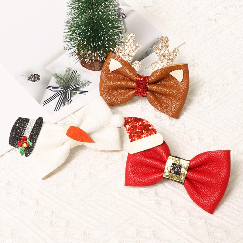 

Hair Accessories Christmas Clips Sequin Bow Hairpin Antler Snowman Hairball Barrettes 2022 Year Xmas