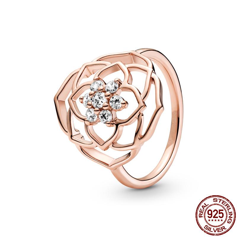 Cluster Rings CodeMonkey 925 Sterling Silver For Women 2021 Spring Rose Petal Ring Making Jewelry Gift Party Engagement CMR098-image-708299930